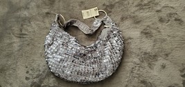 WOMEN&#39;S VINTAGE SILVER BISOU BISOU SEQUIN HANDBAG - £15.46 GBP