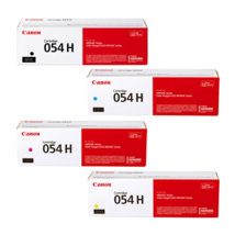 Canon 054H Toner Set Cartridge High Yield 4-Pack Black Cyan Magenta Yellow - $339.51