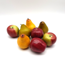 Fake Fruit Realistic Apples Pears Faux Table Display 8 Pieces Holiday Decoration - £14.96 GBP