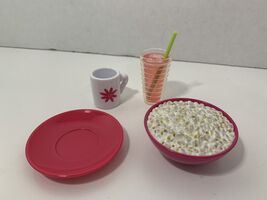American Girl Place Cafe Bistro mug plate Sleepover Accessories popcorn ... - $10.39