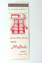 Hotel Melia - Ponce, Puerto Rico 20 Strike Matchbook Cover PR Matchcover - £1.39 GBP
