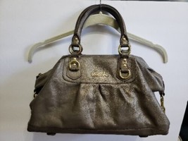 Vintage Coach Metallic Bronze Leather Handbag no. L1149-F15447 Large Size - £23.74 GBP