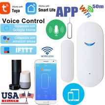 Wifi Smart Door Window Sensor Wireless Alarm Security For Tuya Alexa Goo... - £19.74 GBP