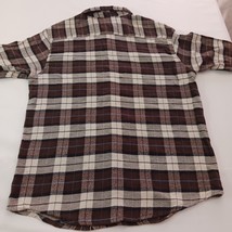 Stanley Flannel Button Shirt  Brown & White Plaid Long Sleeve - Size Men's  L image 14