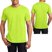 Mens Hanes Blend Tee SAFETY T-Shirt Dries Faster &amp; Shrinks Less Than 100% Cotton - £8.83 GBP+