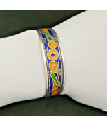 Kabyle Bracelet Silver Berber Enamel Moroccan Cuff Vintage Tribal Antiqu... - $94.05