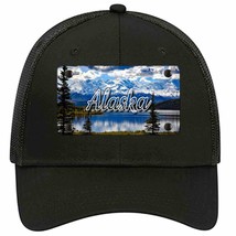 Alaska Snowy Mountains State Novelty Black Mesh License Plate Hat - £22.37 GBP