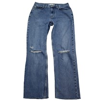 Tommy Hilfiger Pants Womens Blue 30&quot; Mid Rise Distressed Knee Straight L... - £23.27 GBP