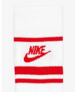 2 QTY WOMENS Nike Sportswear Everyday Essential Logo Crew RED Socks WOME... - €27,38 EUR