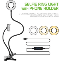 CELLET USB Powered LED Ring Light and Phone Holder w/ 3 Lighting Modes - £14.95 GBP