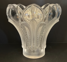 Lalique Esna Frosted Clear 9" Art Glass Vase RARE - $999.99