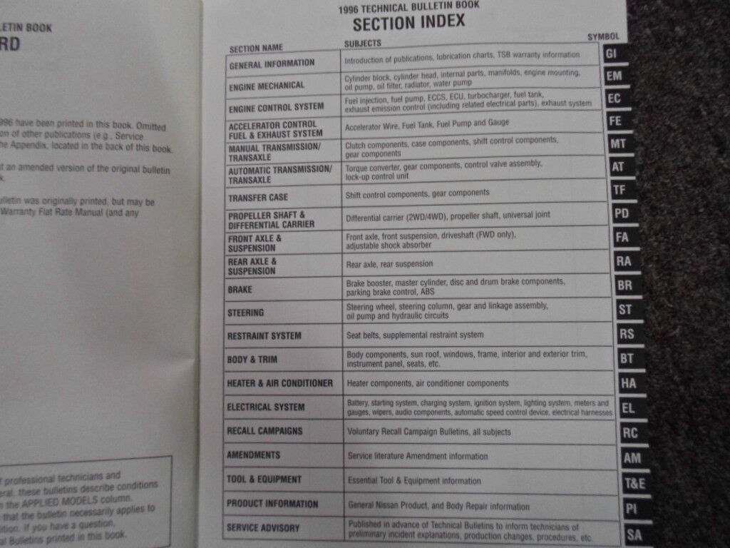1996 Nissan Stanza Altima Service Réparation Atelier Manuel Set Usine OEM Livres Item image 6