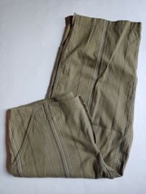 Liz Claiborne First Issue Cropped Capri Pants womens Size 16 Olive Green Striped - £17.13 GBP