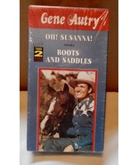 Gene Autry Oh Susanna Boots &amp; Saddles VHS 1992 2-Tape Set Factory Sealed... - £9.98 GBP