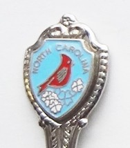 Collector Souvenir Spoon USA North Carolina Cardinal Cloisonne Emblem - $4.99