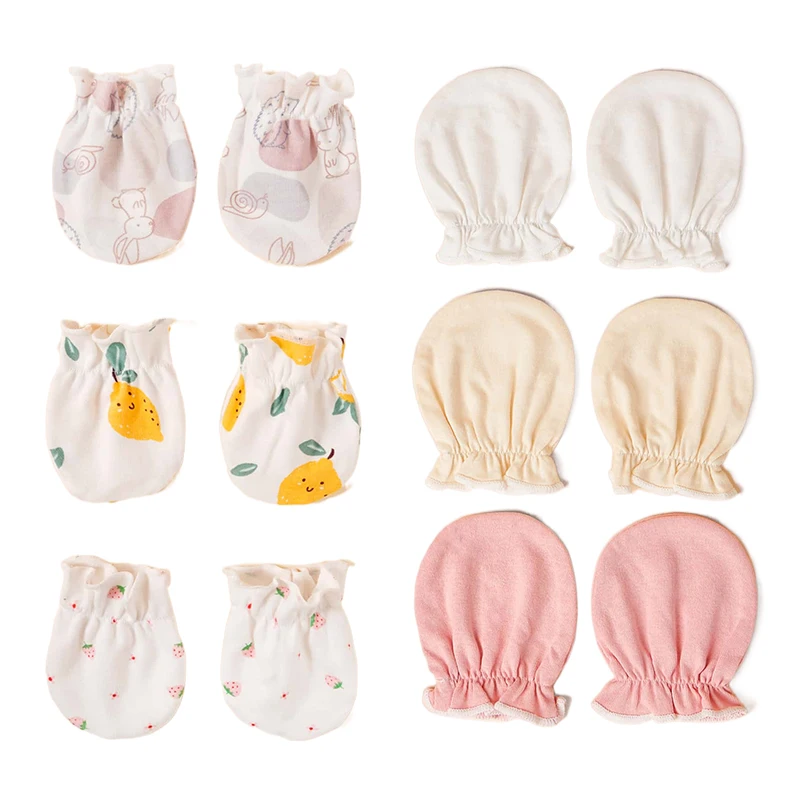 3 Pairs/Set Baby Cotton Soft Mitten Newborn Anti-eat Hand Anti-Grab Face Protect - £9.82 GBP+