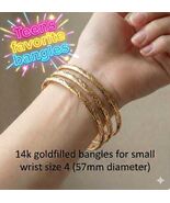 14K Real Gold Filled 4mm size 4 (for teen+age) set of 3 Bangles - $18.00
