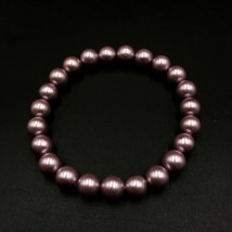 Pink Shell Pearl 8x8 mm Beaded Stretch Adjustable Bracelet SB-126 - £9.25 GBP