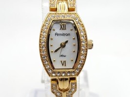 Armitron Now Quartz Watch Womens New Battery Gold Tone MOP Dial 16mm - $29.99