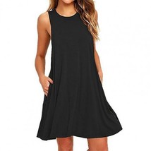 High Quality Fashion Women Dress Summer Short Sleeve O-Neck Casual Loose Simple  - £46.52 GBP