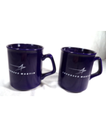Lot of 2 Lockheed Martin Cobalt Blue Ceramic Coffee Tea Mug Aviation Col... - $19.75
