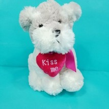 Valentine Day Kiss Me Heart Plush Scottish Terrier Grey White Dog Stuffe... - £14.23 GBP