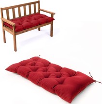 Waterproof Lounger Seat Cushions Outdoor Loveseat Bench, 47.2 X 19.7 Inch, Red - £39.37 GBP