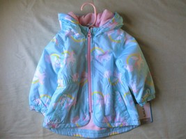 Carter&#39;s Lined Infant Jacket Sky Blue Size 12 month Unicorns Pattern NWT - $20.95