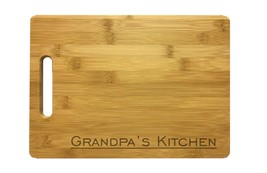 Grandpa&#39;s Kitchen Engraved Cutting Board -Bamboo/Maple- Grandpa Gift Fat... - £27.96 GBP+