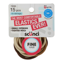 Scunci Elastics Browns Blonde 45 Pieces Fine Hair 3 Packs Small Opening ... - $14.50