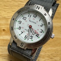 VTG Waltham Quartz Watch Men Silver Military Dial Easy Read Analog New Battery - £27.83 GBP