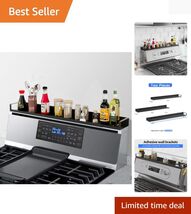 Elegant Matte Black Magnetic Shelf for Kitchen - Spice and Condiment Holder - $44.50