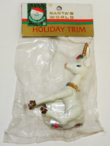 UNICORN - Vintage 'Sitting' Wooden Christmas Ornament NIP - $15.00