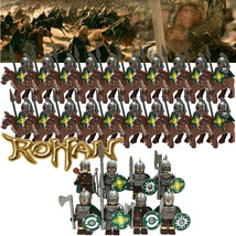 LotR The Hobbit Rohan Guards Knight+Brown Horse Army MiniFigure Bricks MOC Gifts - £25.15 GBP