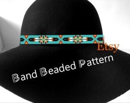 Delica Beads Turquoise Peyote Hatband Pattern No.128 - Peyote Stitch Pdf... - £3.16 GBP