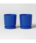 Room Essentials™ 2pc Recycled Resin Planter Pots Blue 4x4x4 Indoor Outdoor - $179.90 MXN