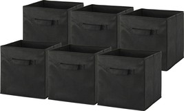 Foldable Cube Storage Bins, Black, 6 Pack, Simplehouseware. - £31.91 GBP