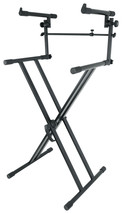 Rockville RKS42X X-Stand 2-Tier Keyboard or DJ Stand Fits Roland A-500 2... - £94.99 GBP