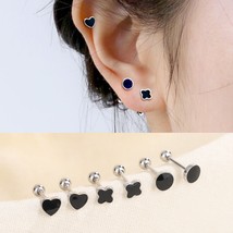 Women Surgical Steel Tiny Star / Heart / Square / Triangle Stud Earrings Jewelry - £6.38 GBP