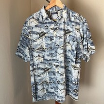 Knightsbridge Men&#39;s Medium Button Up Hawaiian Style Shirt Swordfish Marlin - $14.84