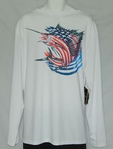 Realtree Fishing Shirt Men&#39;s XXL Wicking USA Flag Marlin NEW Scent Control UV - £16.61 GBP