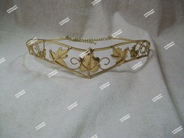 Gold Leaf Circlet Medieval Crown Headpiece Renaissance Maiden Princess Goddess - £19.62 GBP