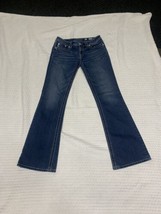 Miss Me Signature Rise Boot Dark Denim Jeans size 30 Embellished Bling Back EUC - £21.68 GBP