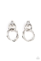 Paparazzi Dynamically Linked Silver Post Earrings - New - £3.59 GBP