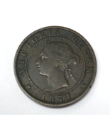 Prince Edward Island 1871 Queen Victoria One Cent Bronze Coin - $19.59