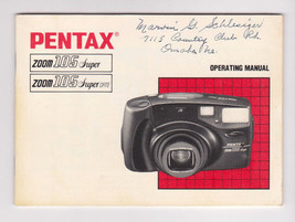 PENTAX Zoom 105 Super Operating Manual-Camera-Guide-Instruction Book-Vtg 1989 - £6.75 GBP