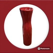 Vintage Home Interiors Ceramic Pottery Hanging Vase Vibrant Red Wall Vas... - $21.78