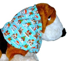 Blue Christmas Holiday Puppies Sparkle Cotton Dog Snood  - £9.50 GBP