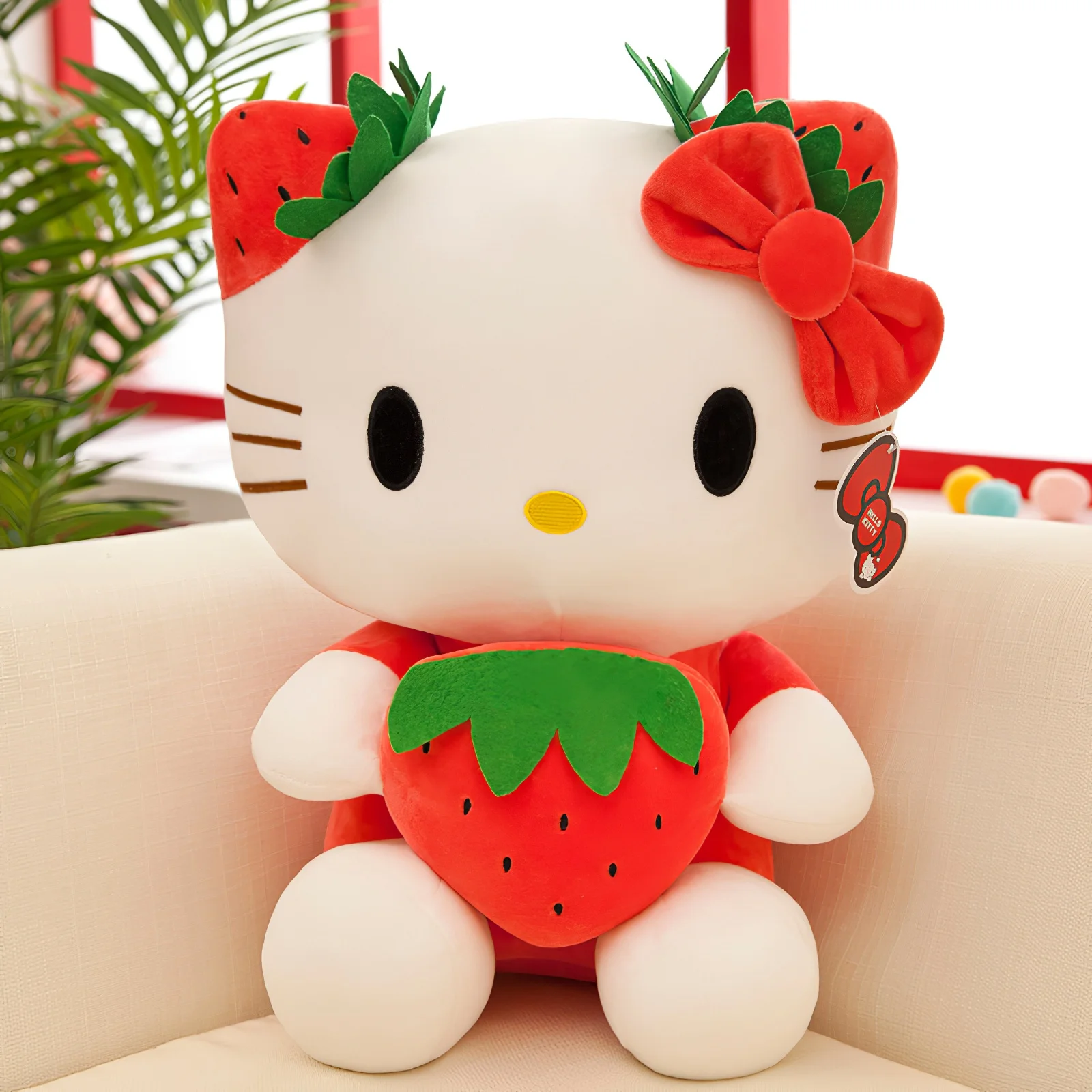 20cm Kitty-Red Cartoon Sanrio Hello Kitty Plush Toy Kawaii KT Cat Soft Stuffed D - $21.74