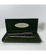 Vintage Parker 75 Fountain Pen And Mechanical Pencil Sterling Silver 14k... - €270,91 EUR